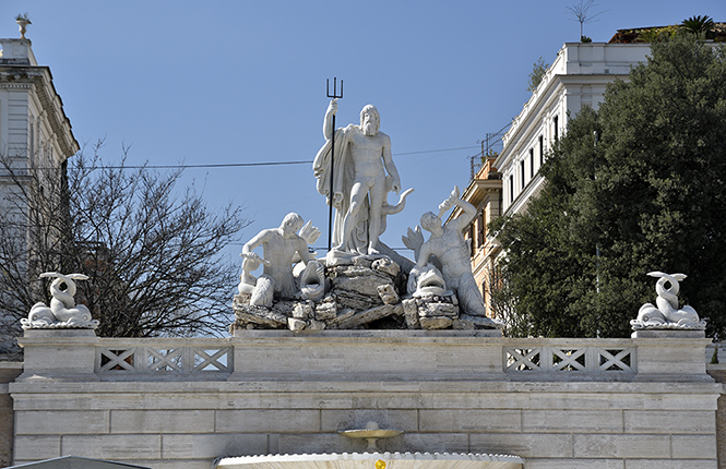 Neptun na Piazza del Popolo - men formt