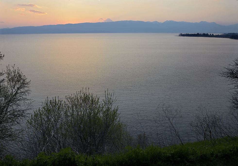 Večer nad Ochridským jezerem - větší formát