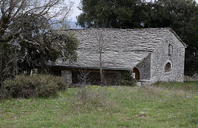 Church in pastureland - smaller format