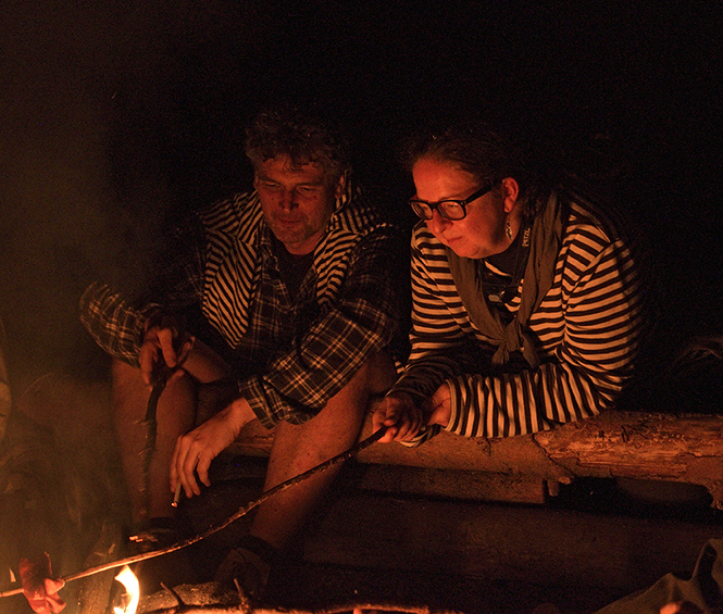 At the fire - smaller format