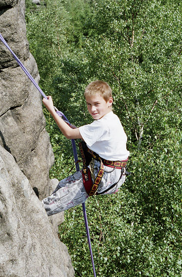 Abseiling from "Squirrel" rock - smaller format