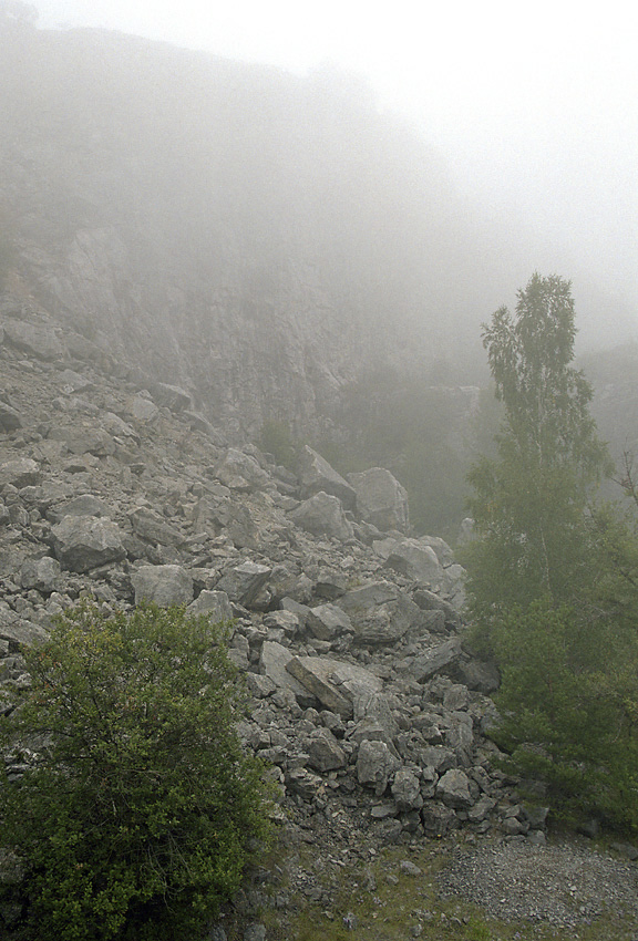 Foggy quarry - larger format