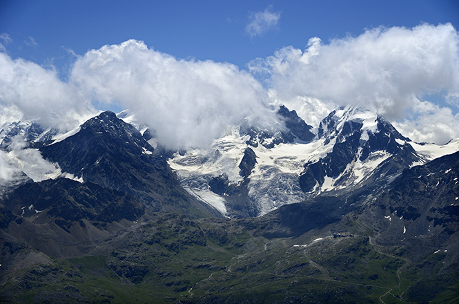 Bernina v mraku - men formt