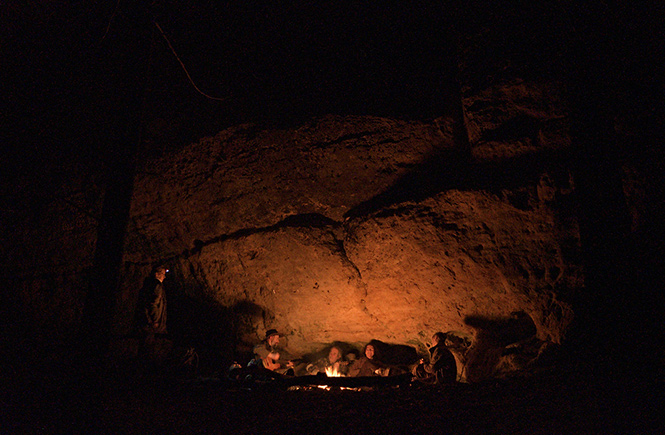 At the fire - smaller format